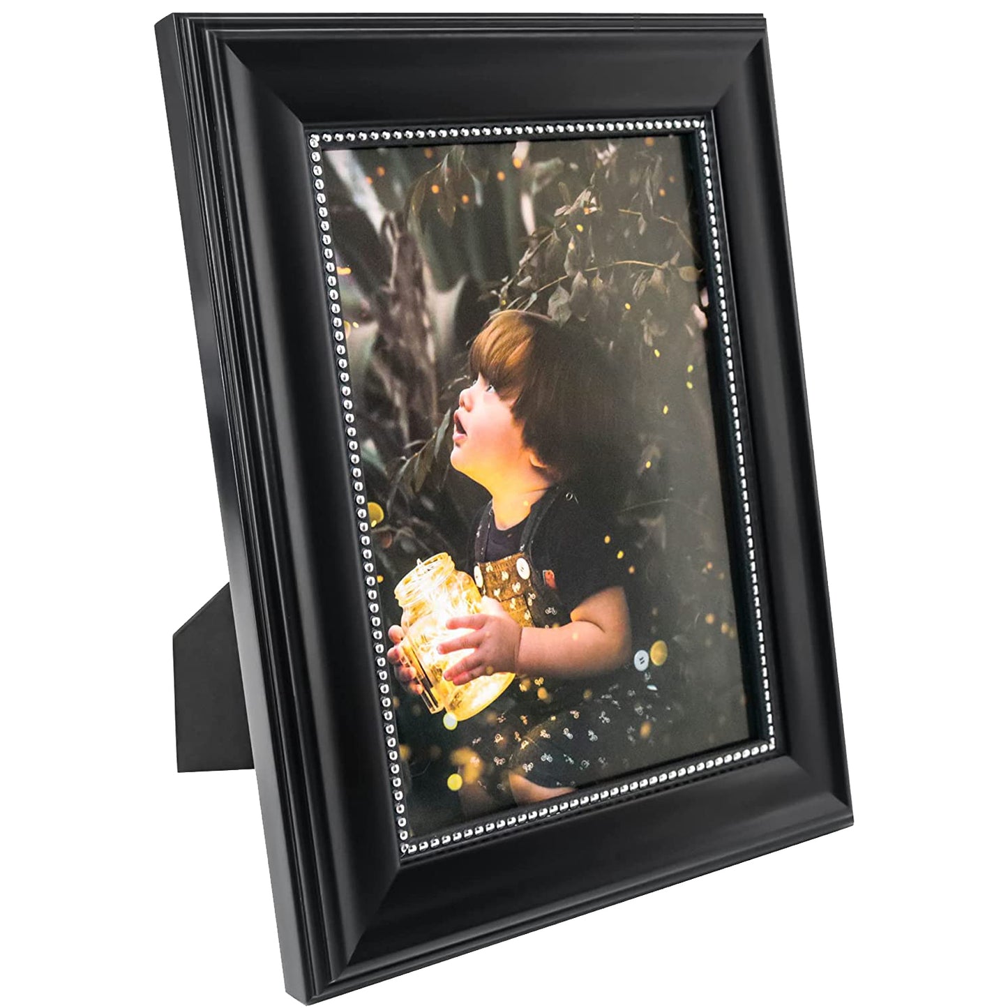 Black Picture Frame Photo Display with Silver Beading pack of 2 - 3 Sizes Available