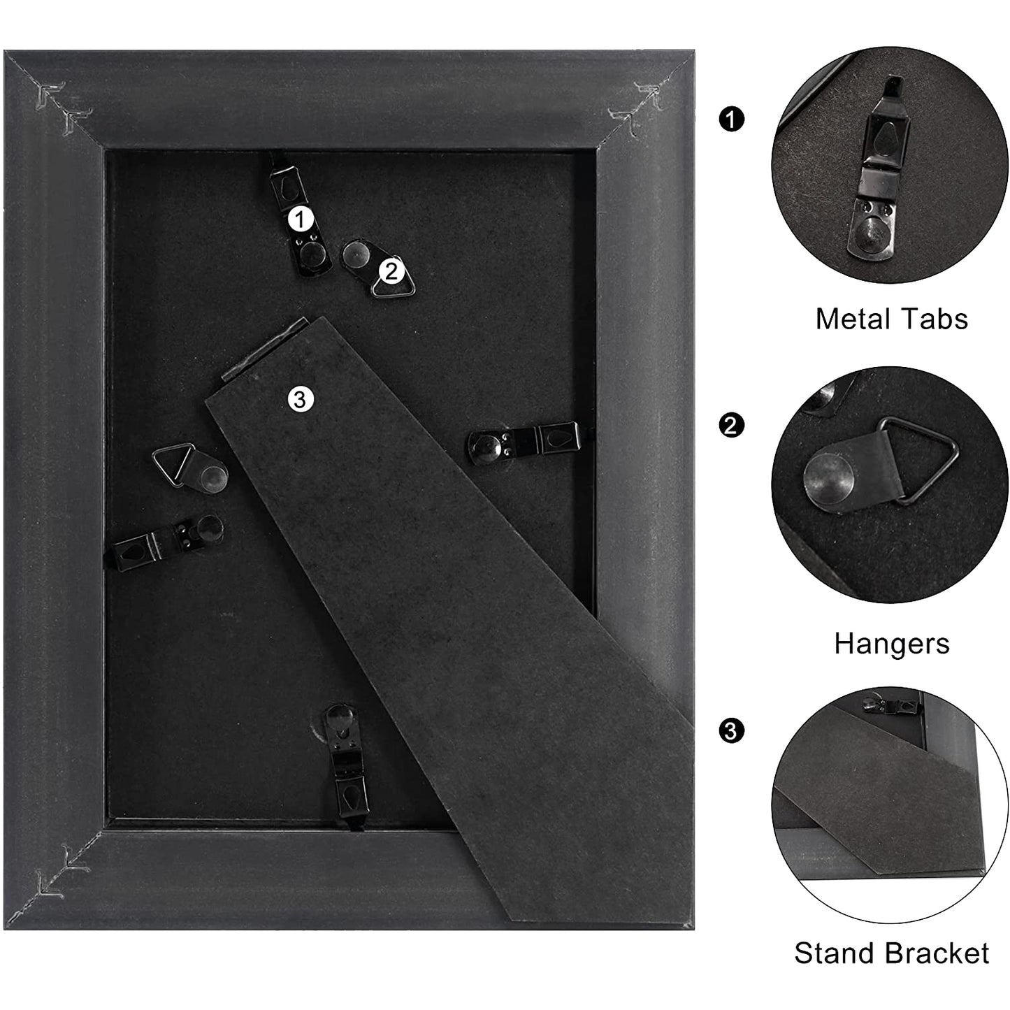 Black Picture Frame Photo Display with Silver Beading pack of 2 - 3 Sizes Available