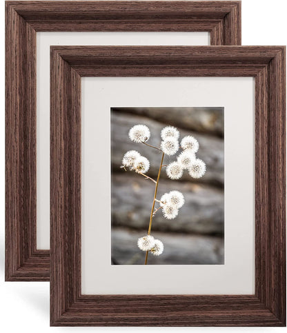Wood Photo Frames with Real Glass for 8"×10" Pack of 2 - 3 Colors Available