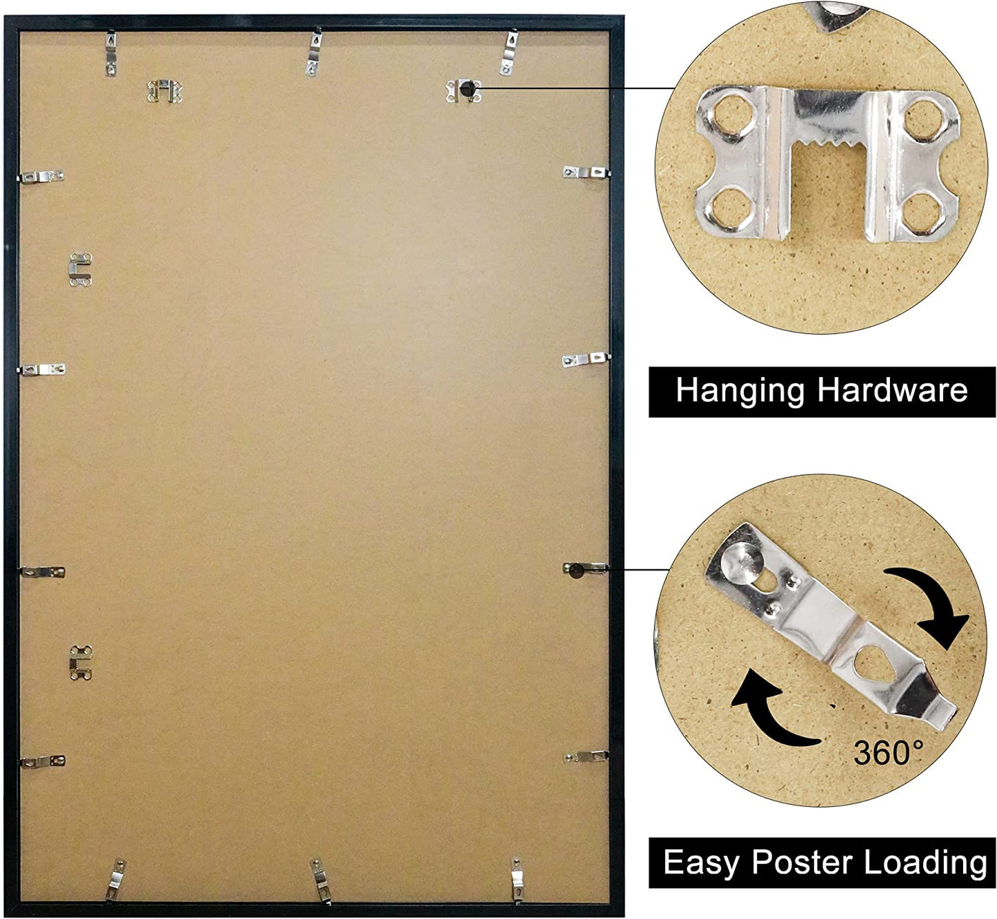 Hanging Poster Frame With UV Protection Acrylic Pack of 4 - 5 Sizes Available