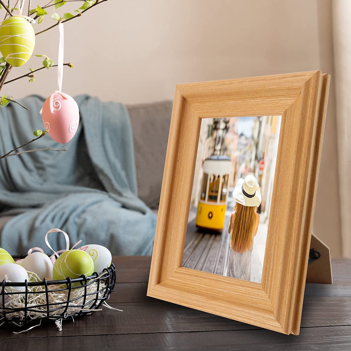 Wood Photo Frames with Real Glass for 4"×6" Pack of 2 - 3 Colors Available