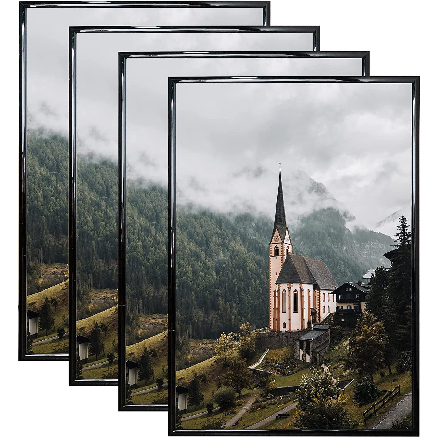Hanging Poster Frame With UV Protection Acrylic Pack of 4 - 5 Sizes Available