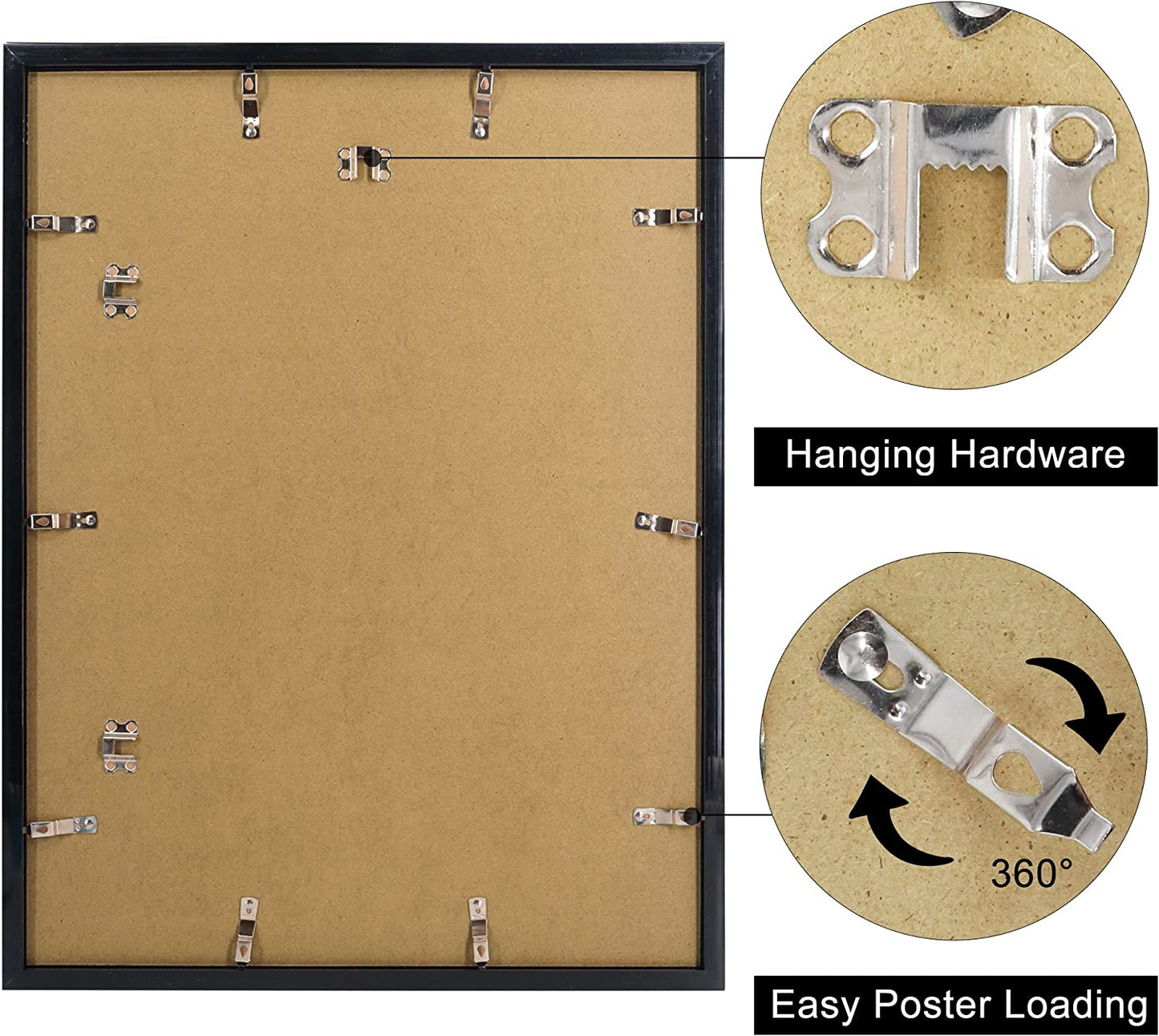 Hanging Poster Frame With UV Protection Acrylic - 5 Sizes Available