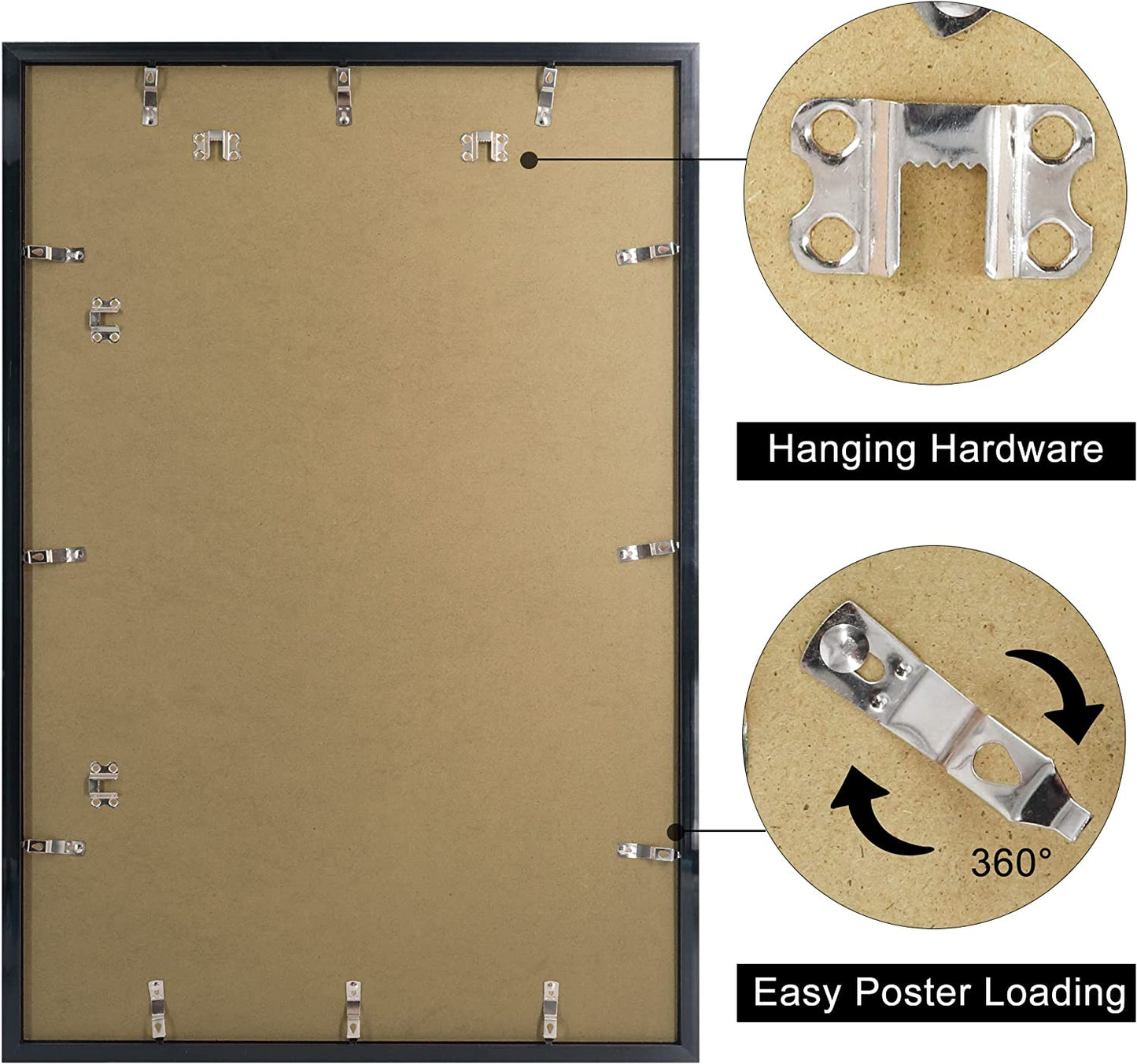 Hanging Poster Frame With UV Protection Acrylic Pack of 4 - 5 Sizes Available