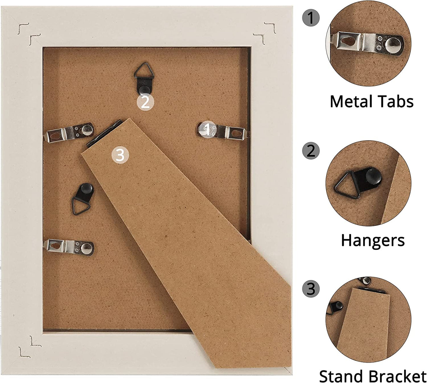 White Picture Frame Photo Display with Gold Beading pack of 2 - 3 Sizes Available