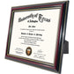 Certificate Document Diploma Real Wood Frame for 8.5" x 11" - 3 Colors Available