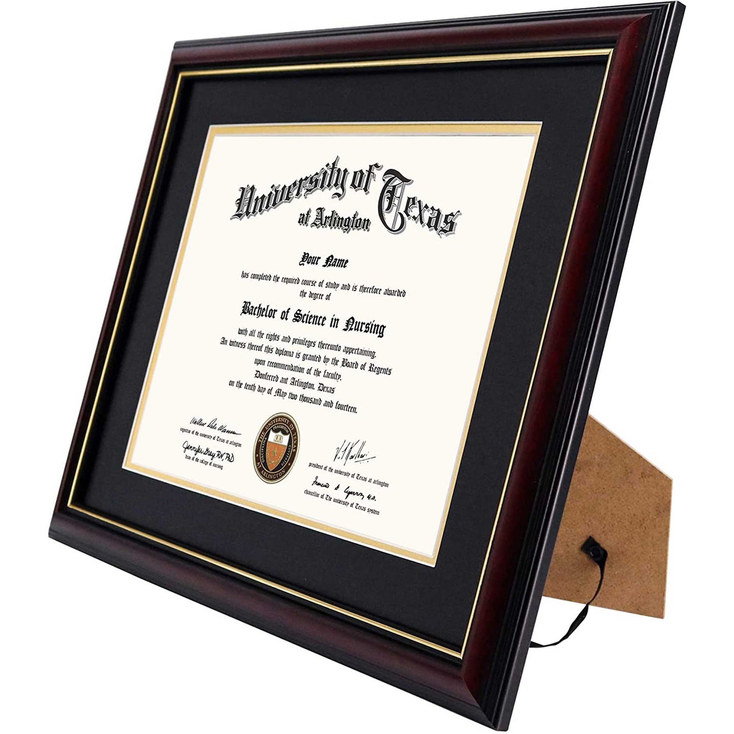 Certificate Document Diploma Real Wood Frame with Mat for 8.5" x 11" - 13 Colors Available