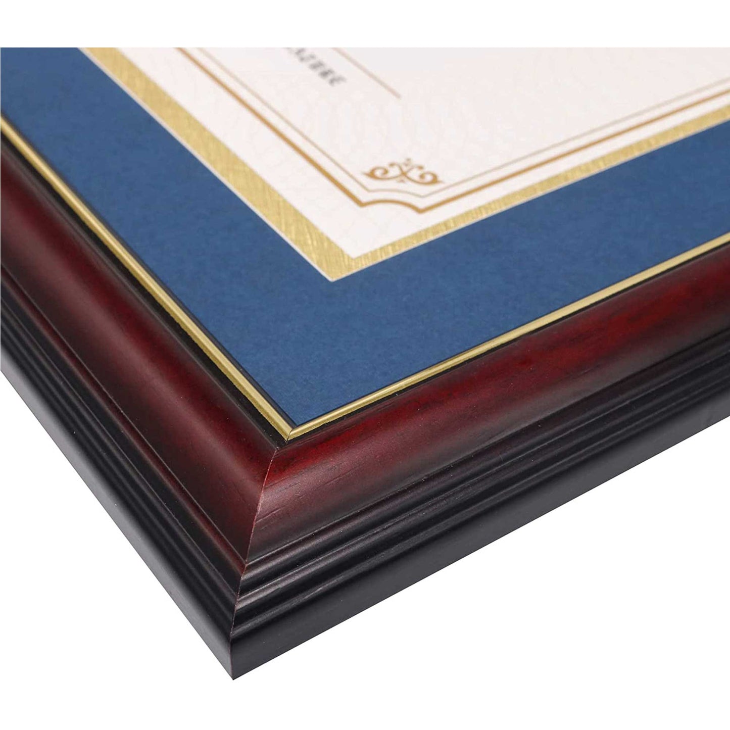 Certificate Document Diploma Real Wood Frame with Mat for 8.5" x 11" - 13 Colors Available