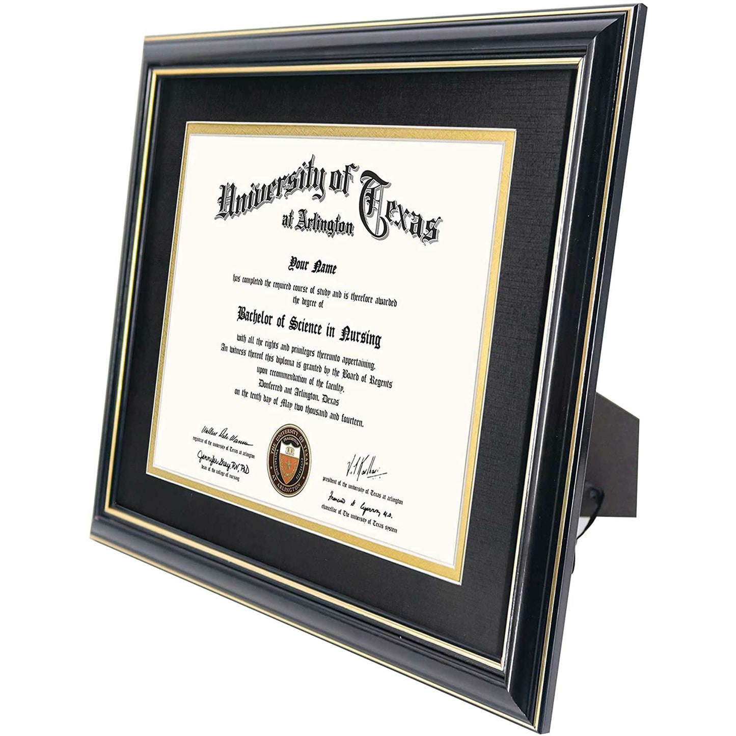 Certificate Document Diploma Real Wood Frame with Mat for 8.5" x 11" - 13 Colors Available