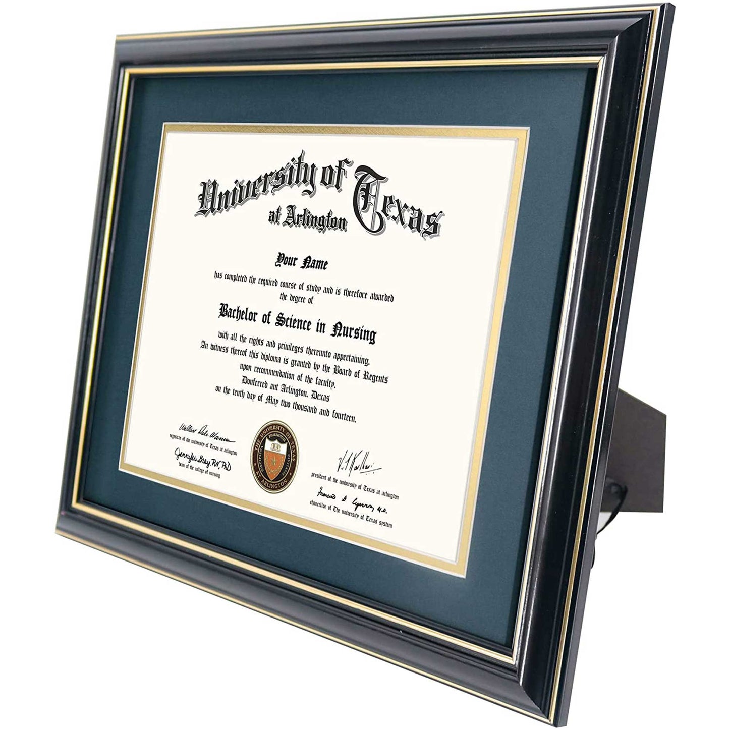 Certificate Document Diploma Real Wood Frame with Mat for 8.5" x 11" - 13 Colors Available