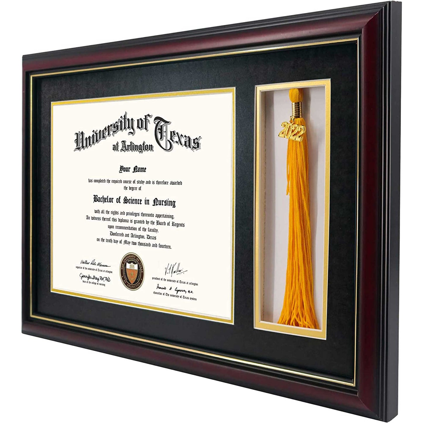 Certificate Document Diploma Real Wood Frame with Tassel Holder for 8.5" x 11" - 2 Colors Available