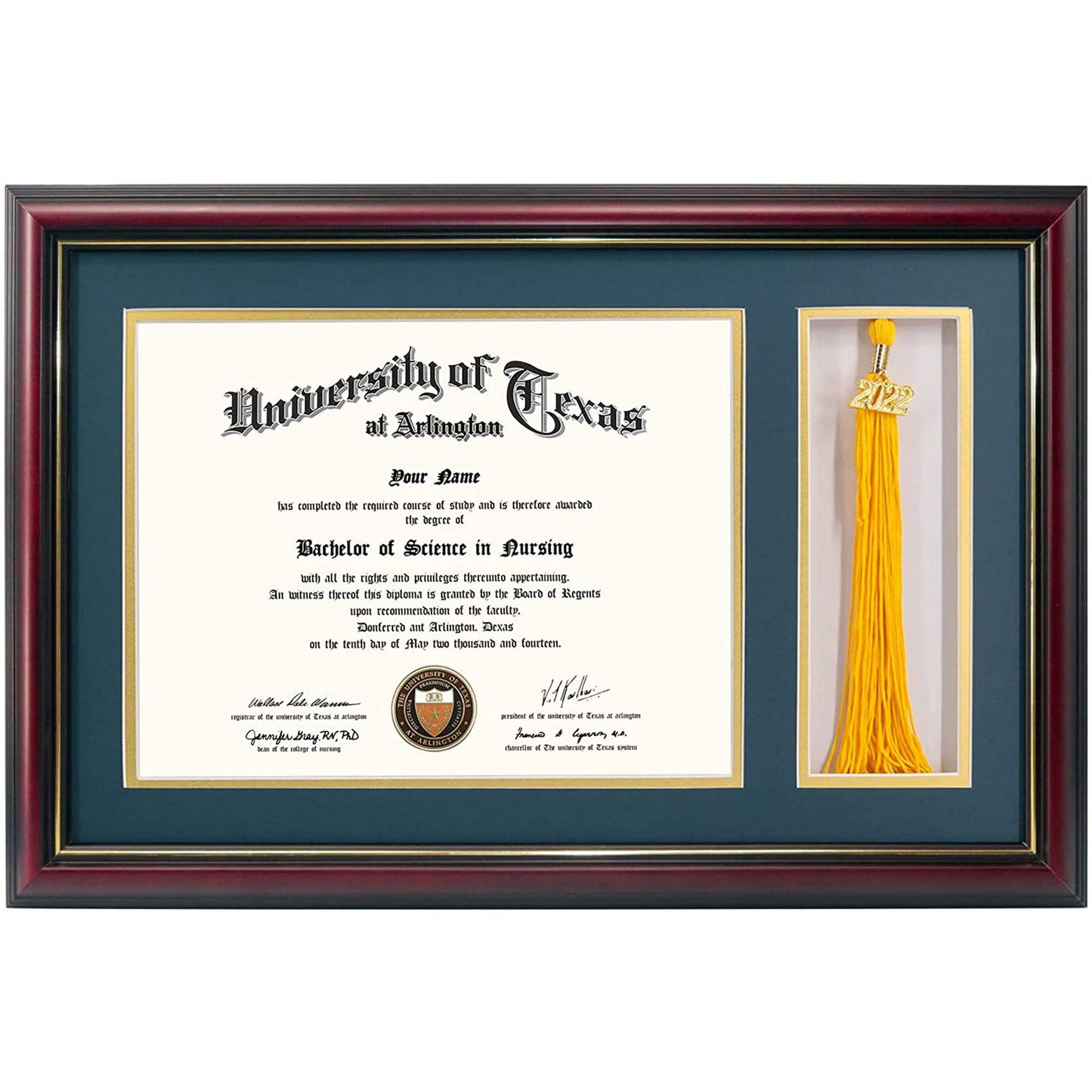 Certificate Document Diploma Real Wood Frame with Tassel Holder for 8.5" x 11" - 2 Colors Available