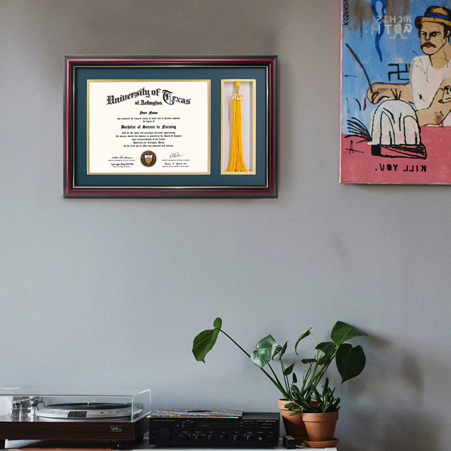 Certificate Document Diploma Real Wood Frame with Tassel Holder for 8.5" x 11" - 2 Colors Available