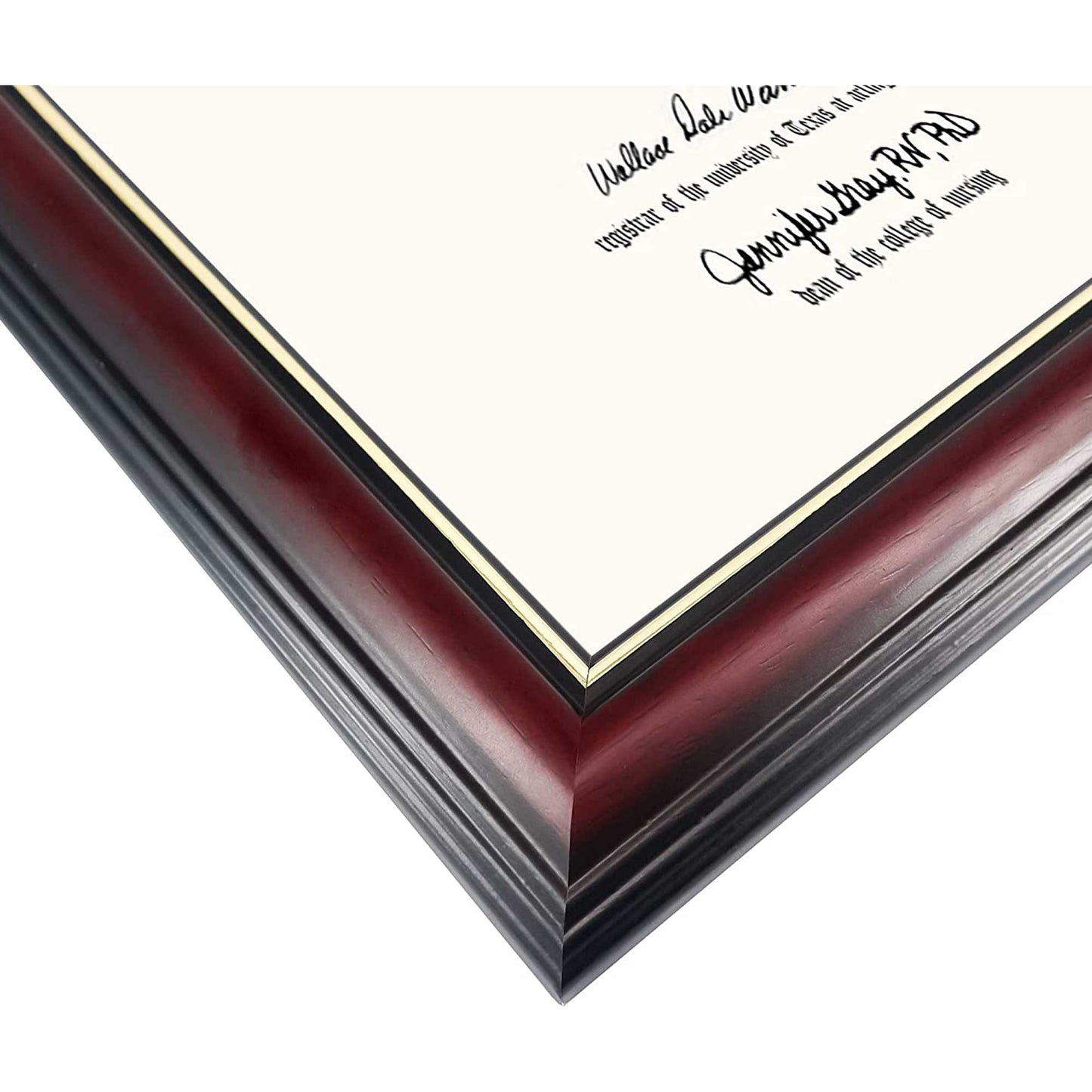 Double Certificate Document Diploma Real Wood Frame for 8.5" x 11" - 2 Colors Available