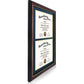 Double Certificate Document Diploma Real Wood Frame for 8.5" x 11" - 2 Colors Available