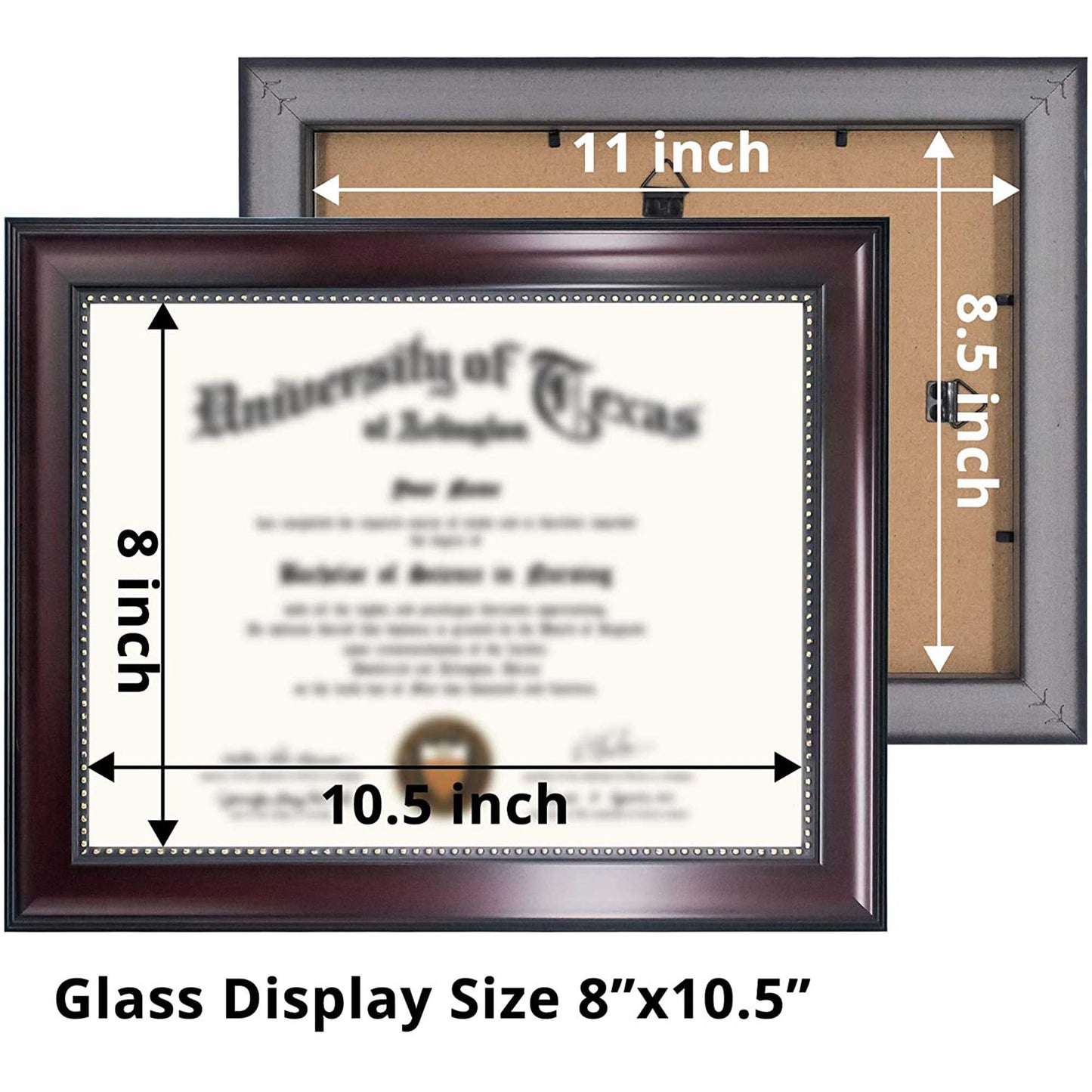 Certificate Document Diploma Recycled Polystyrene Frame for 8.5" x 11" - 2 Colors Available