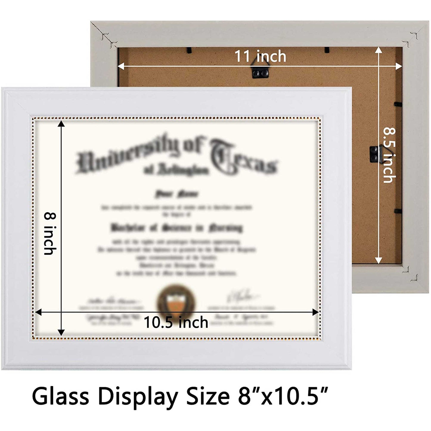 Certificate Document Diploma Recycled Polystyrene Frame for 8.5" x 11" - 2 Colors Available