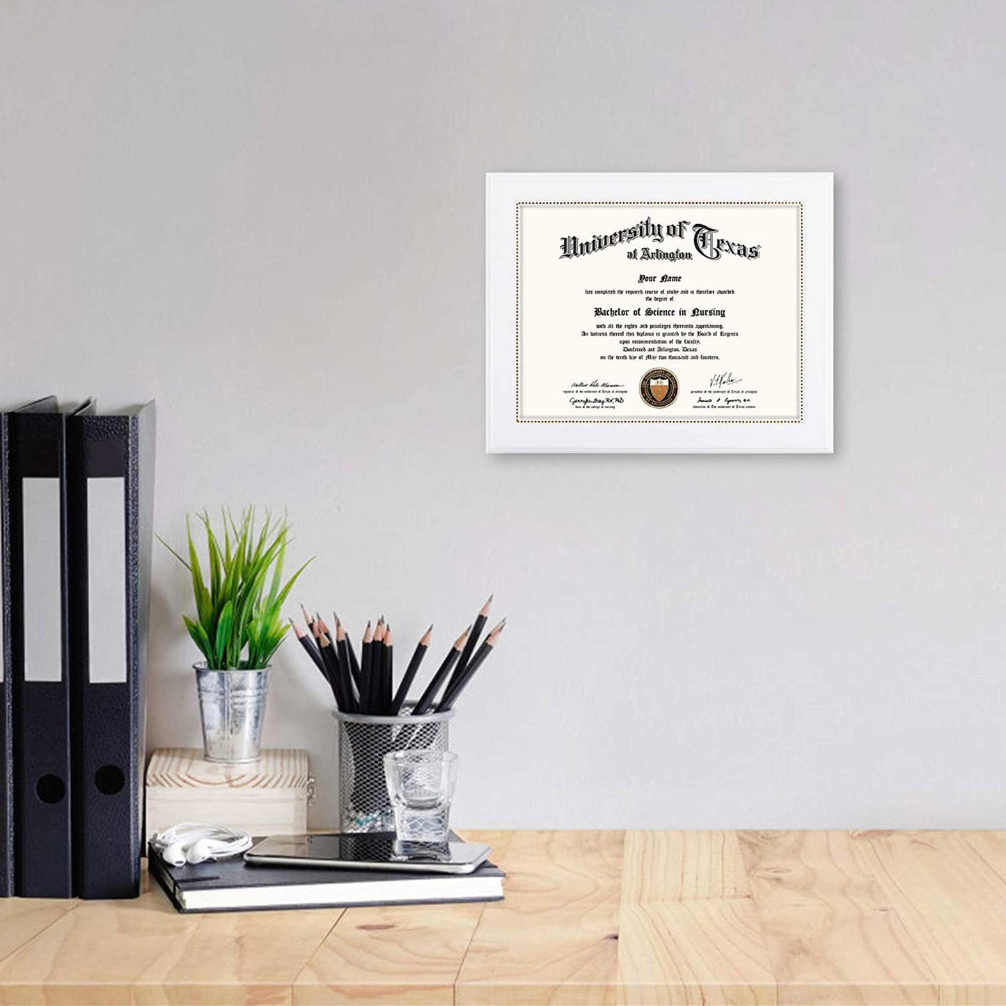 Certificate Document Diploma Recycled Polystyrene Frame for 8.5" x 11" - 2 Colors Available