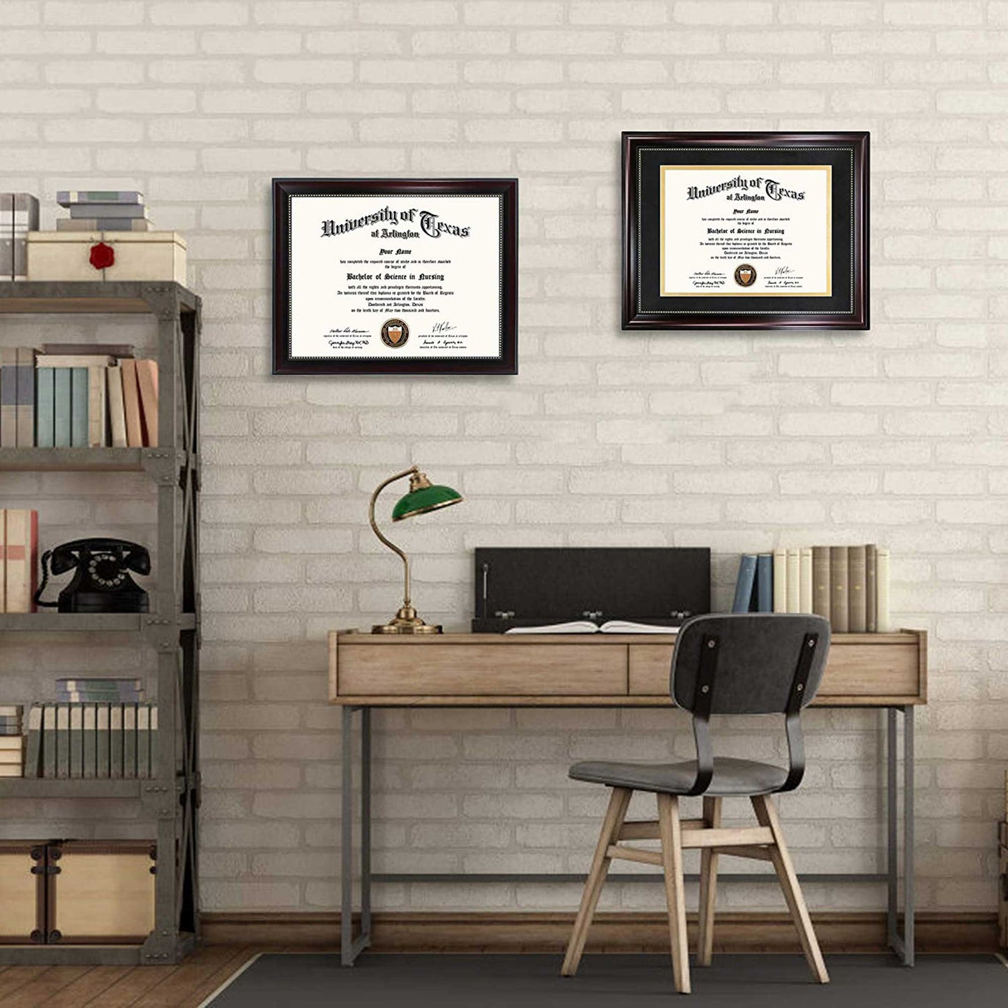 Certificate Document Diploma Recycled Polystyrene Frame with Mat for 8.5" x 11" - 3 Colors Available