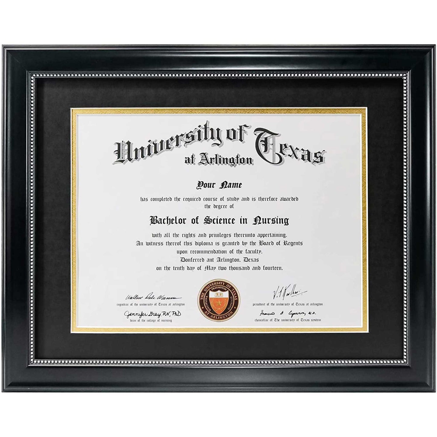 Certificate Document Diploma Recycled Polystyrene Frame with Mat for 8.5" x 11" - 3 Colors Available