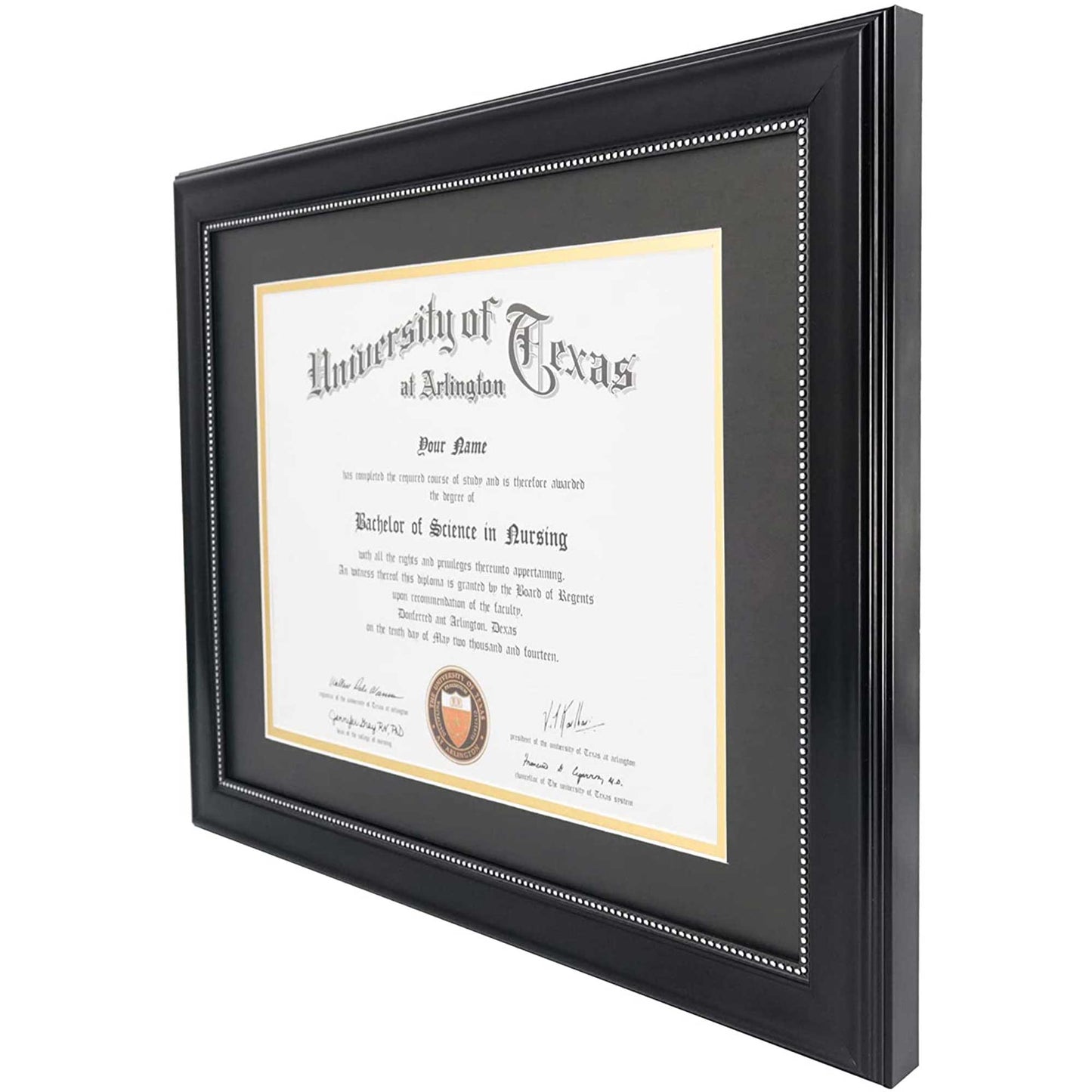 Certificate Document Diploma Recycled Polystyrene Frame with Mat for 8.5" x 11" - 3 Colors Available