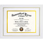 Certificate Document Diploma Recycled Polystyrene Frame with Mat for 8.5" x 11" - 3 Colors Available