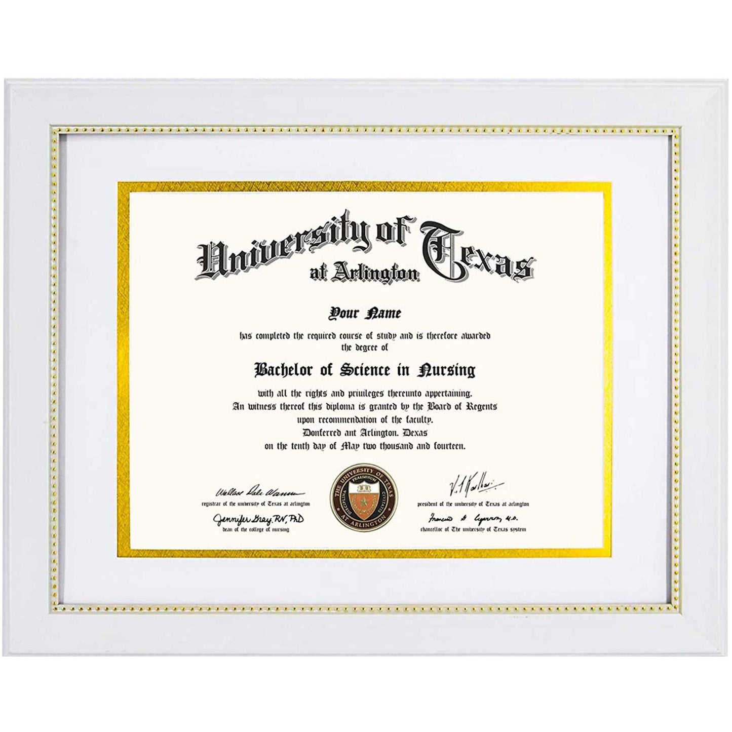 Certificate Document Diploma Recycled Polystyrene Frame with Mat for 8.5" x 11" - 3 Colors Available