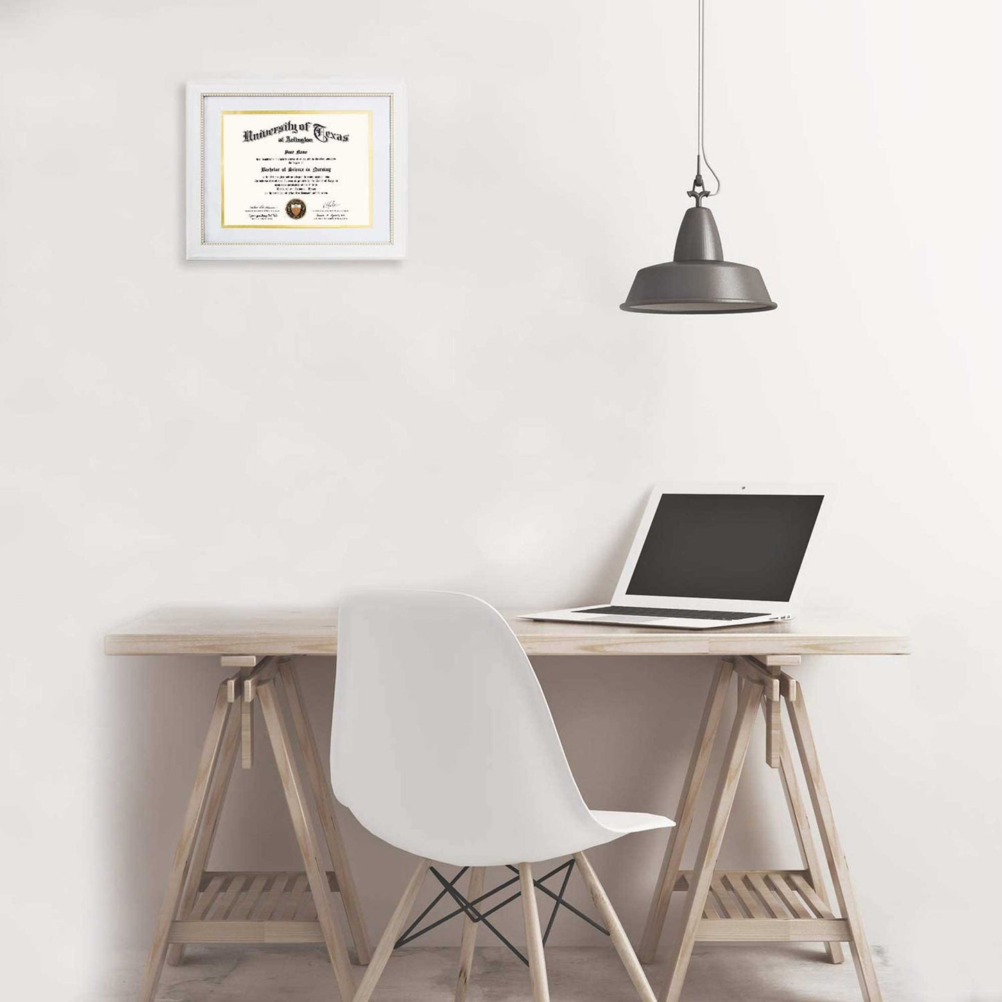 Certificate Document Diploma Recycled Polystyrene Frame with Mat for 8.5" x 11" - 3 Colors Available