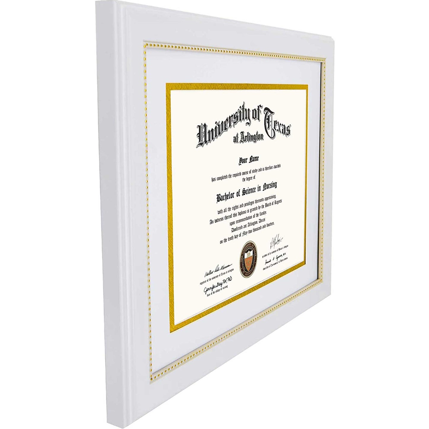 Certificate Document Diploma Recycled Polystyrene Frame with Mat for 8.5" x 11" - 3 Colors Available