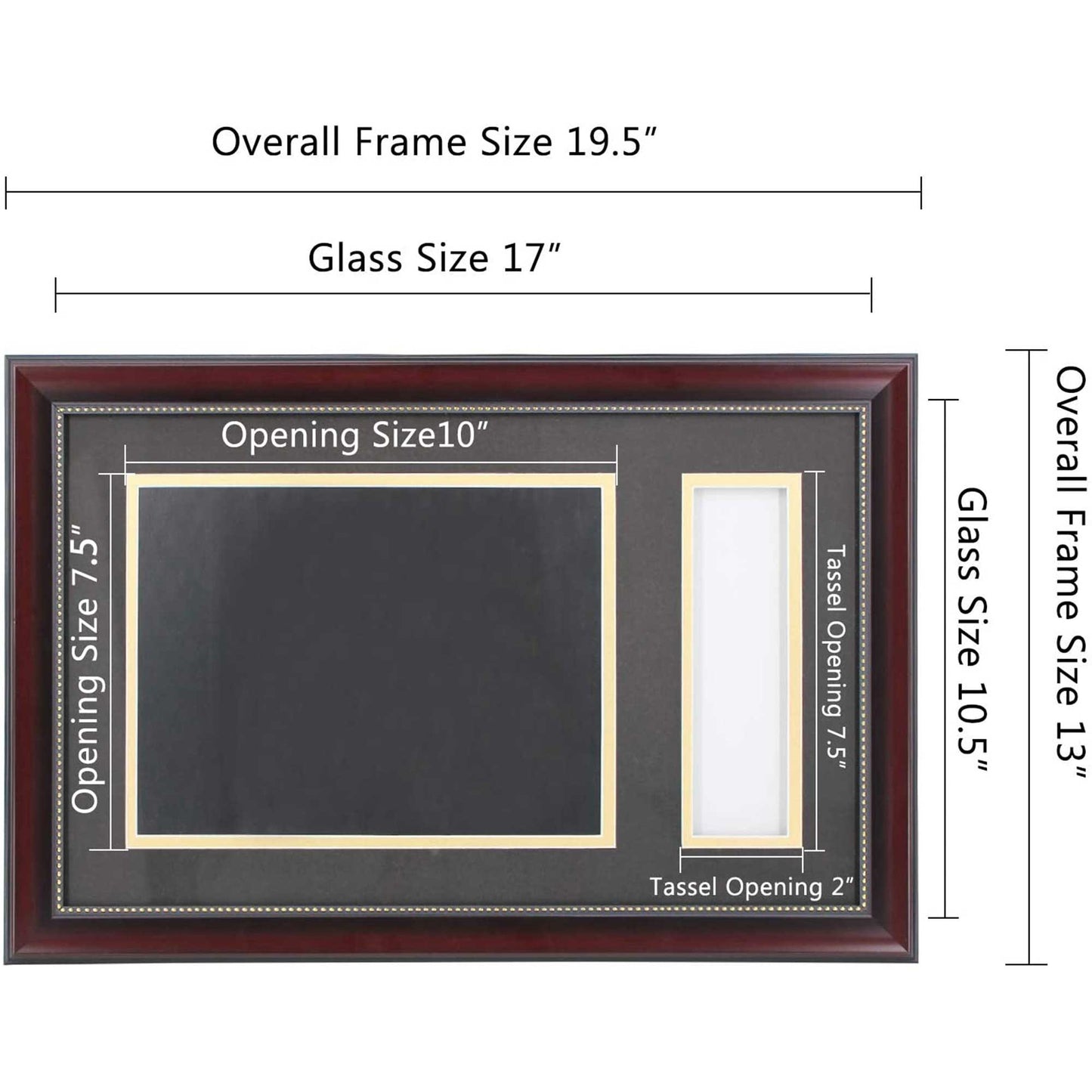 Certificate Document Diploma Recycled Polystyrene Frame with Tassel Holder for 8.5" x 11" - 4 Colors Available