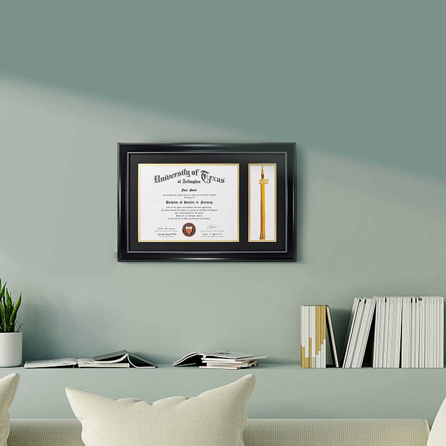 Certificate Document Diploma Recycled Polystyrene Frame with Tassel Holder for 8.5" x 11" - 4 Colors Available