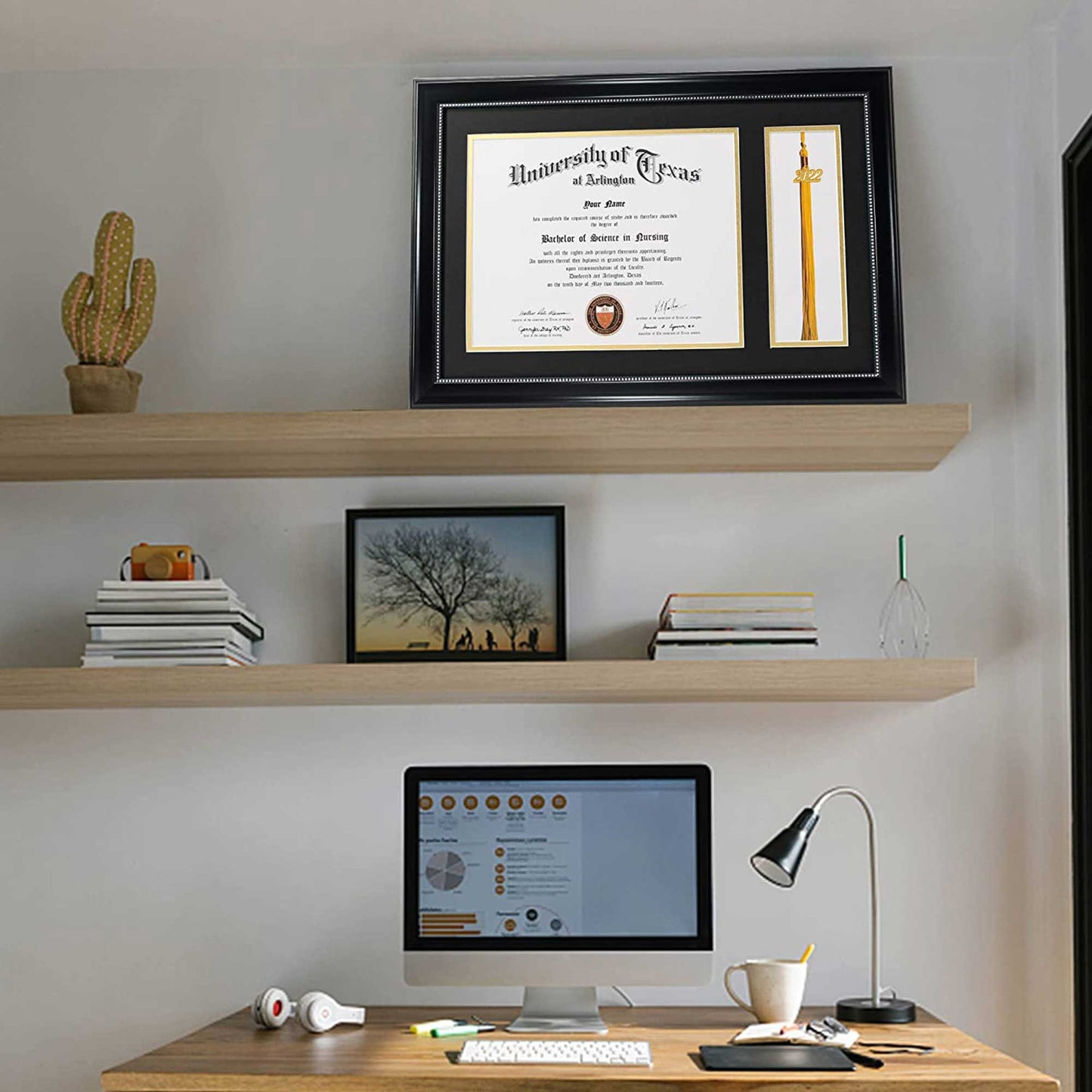 Certificate Document Diploma Recycled Polystyrene Frame with Tassel Holder for 8.5" x 11" - 4 Colors Available