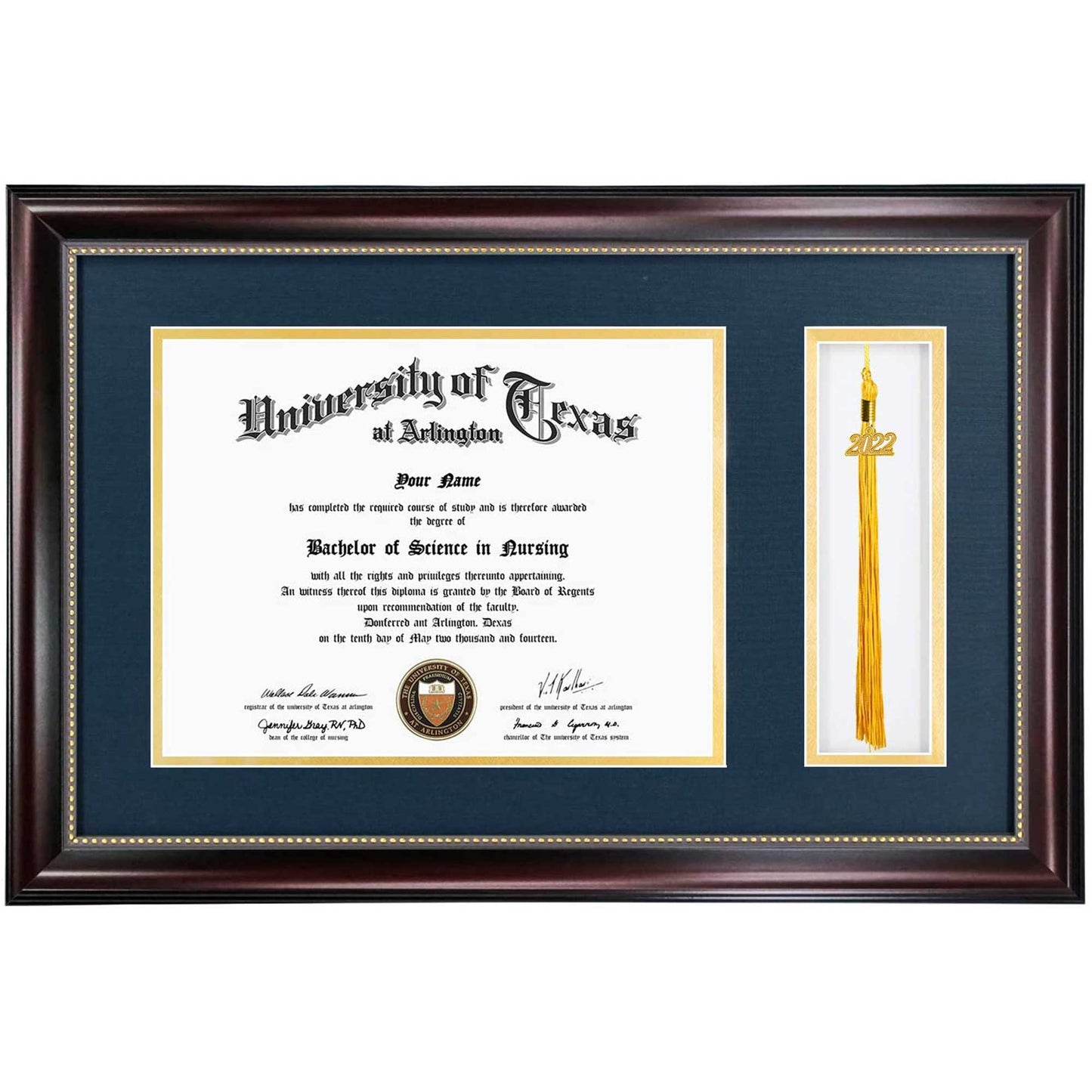 Certificate Document Diploma Recycled Polystyrene Frame with Tassel Holder for 8.5" x 11" - 4 Colors Available