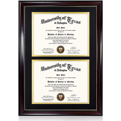 Double Certificate Document Diploma Recycled Polystyrene Frame for 8.5" x 11" - 4 Colors Available