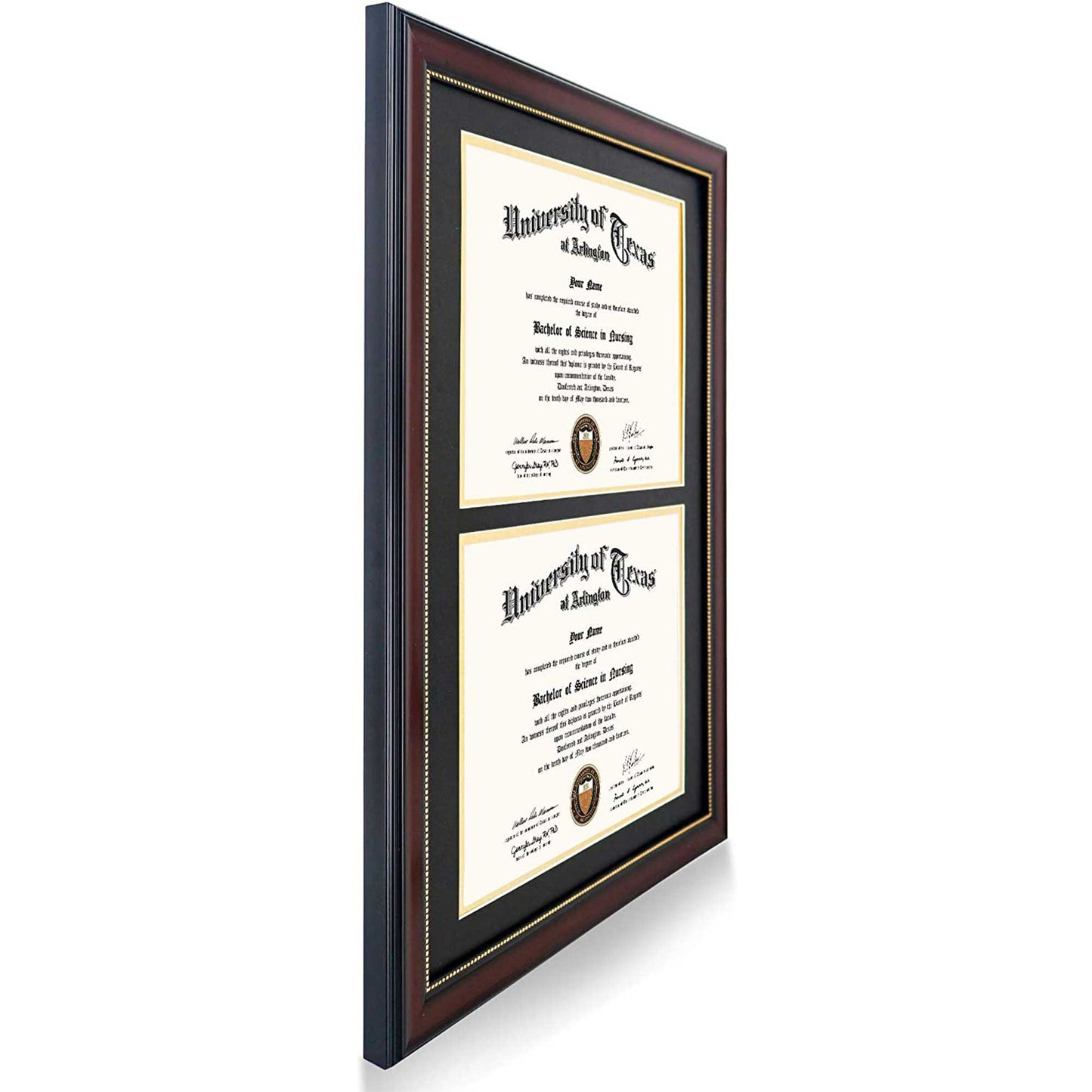 Double Certificate Document Diploma Recycled Polystyrene Frame for 8.5" x 11" - 4 Colors Available