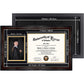 Certificate Document Picture Mahogany Frame with Black Gold Double Mat