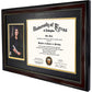 Certificate Document Picture Mahogany Frame with Black Gold Double Mat