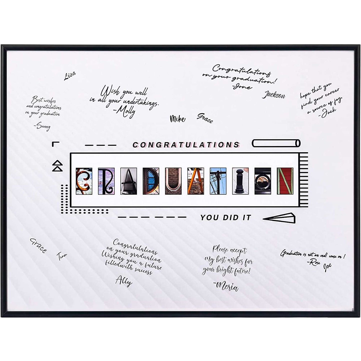 Graduation Congrats Grad Party Supplies Decorations Signature Board 12×16 – 2 Colors Available